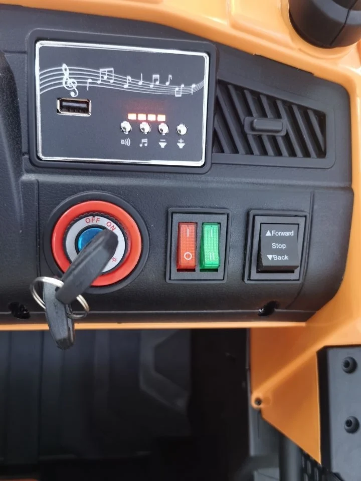 Basculanta electrica copii BJ302, 2 locuri, 80W, 12V-10Ah, echipata premium, galbena [3]