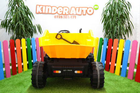 Basculanta electrica copii Kinderauto BJ797A, 4x4, 140W, baterie, 12V, standard, galbena [9]