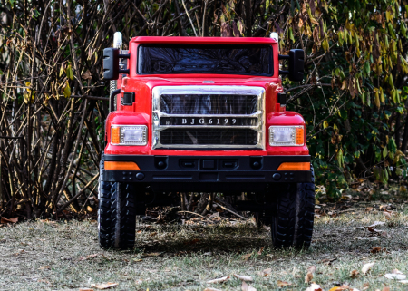 Electric ride on dump truck, for 2 children, 4WD Truck 180W, 12V premium, red [10]