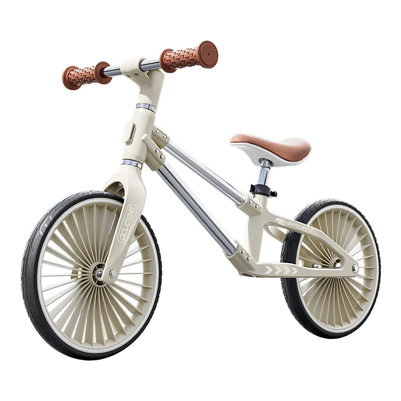 Vehicule speciale copii - Bicicleta de echilibru pentru copii, 2-5 ani, roti moi din spuma 12inch, bej