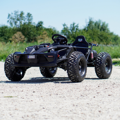 Electric Buggy for 2 Kids, 800W 48V 20Ah, inflatable wheels, music player, black [2]