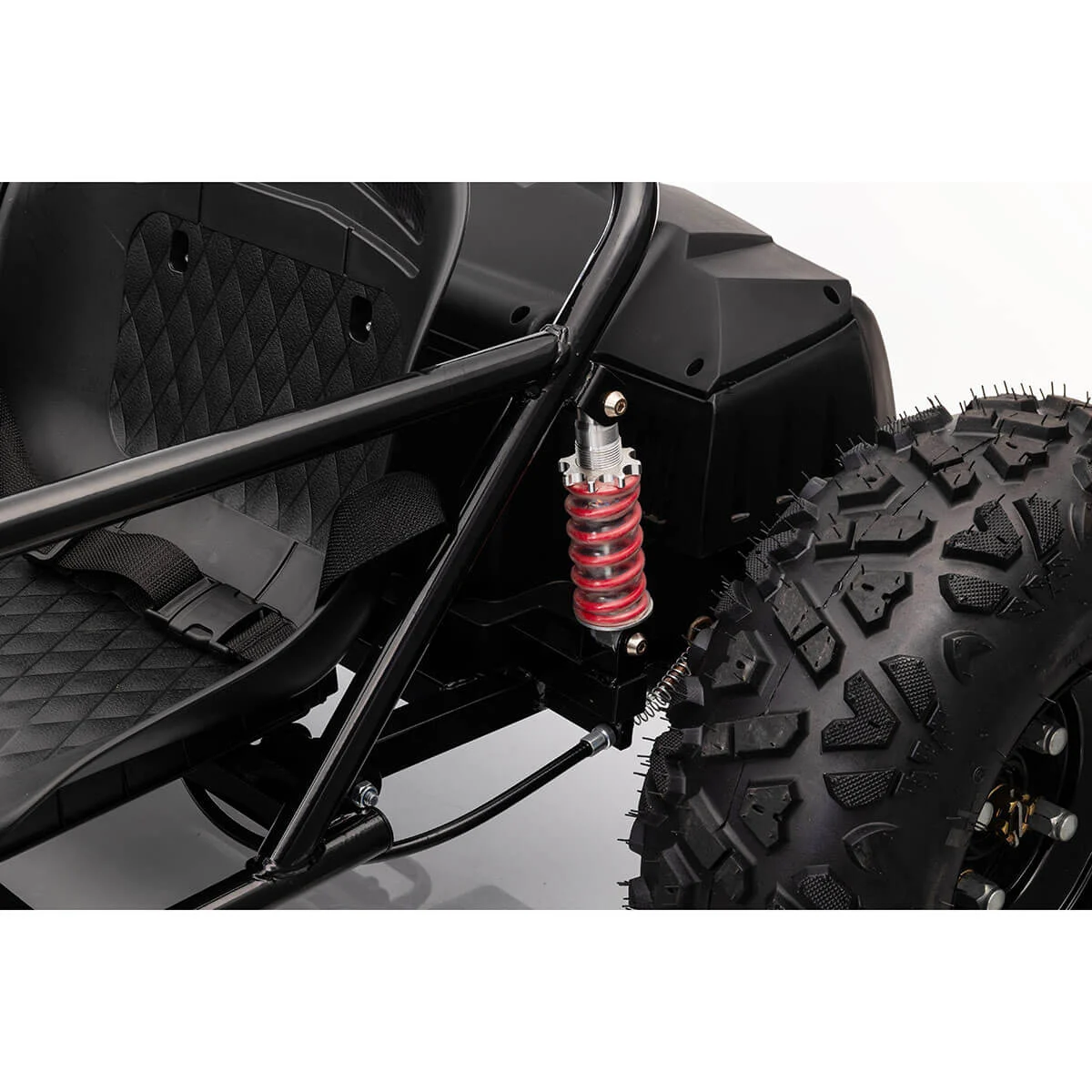 Buggy electric copii, 2 locuri, 800W 48V, roti gonflabile, music player, negru [13]