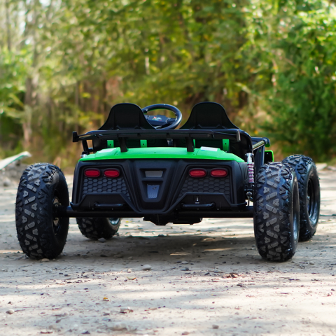 Buggy electric copii, 2 locuri, 800W 48V, roti gonflabile, music player, verde [6]