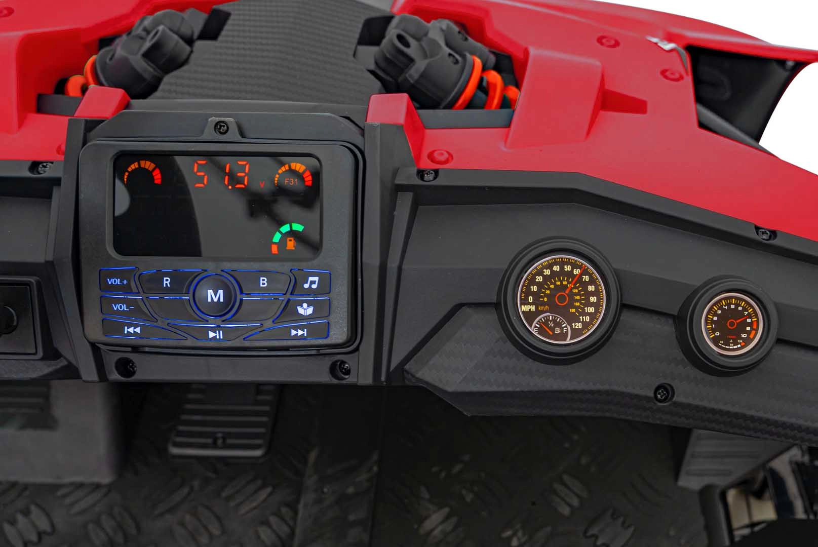 Buggy electric copii, 2 locuri, 800W 48V, roti gonflabile, music player, verde [17]