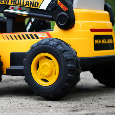 Buldozer pentru copii NEW Holland 300W 12V, incarcator actionat electric, galben [14]