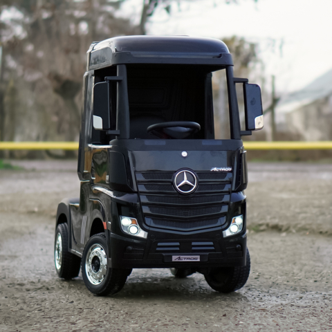 Camion electric copii Mercedes ACTROS, 4x4 180W, 12V, PREMIUM, negru [3]