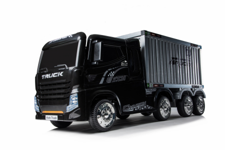 Special Ride on vehicles - Kids electric ride-on truck with semi-trailer BJJ2011, 4x4, 140W, premium, black