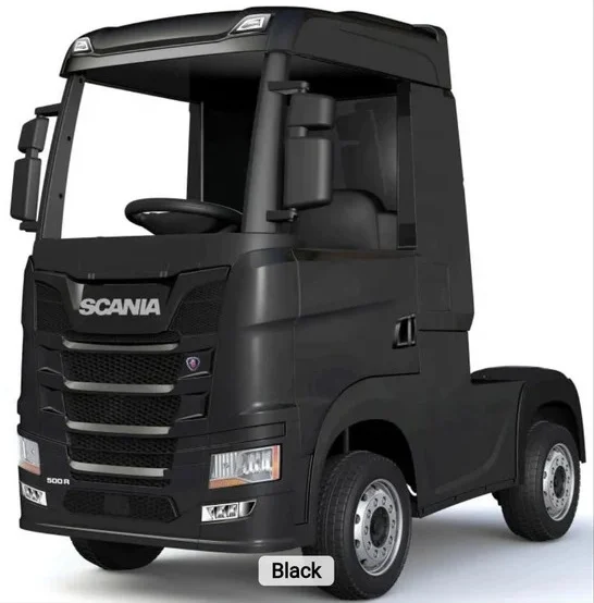 Special Ride on vehicles - Licensed electri ride-on truck for children, SCANIA R-SERIES, 4x4, 180W, 12V 14Ah, premium equiped, black