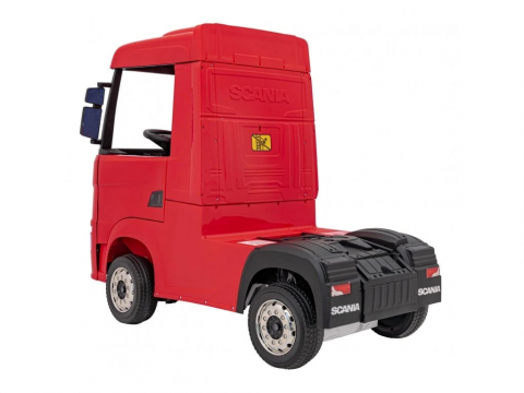 Camion electric pentru copii, SCANIA R-SERIES, tractiune 4x4, 180W, 12V 14Ah, echipare premium, rosu [13]