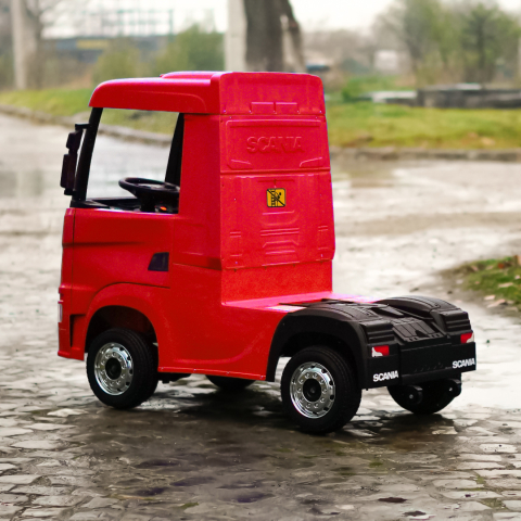 Camion electric pentru copii, SCANIA R-SERIES, tractiune 4x4, 180W, 12V 14Ah, echipare premium, rosu [5]
