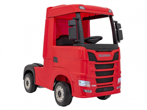 Camion electric pentru copii, SCANIA R-SERIES, tractiune 4x4, 180W, 12V 14Ah, echipare premium, rosu [11]