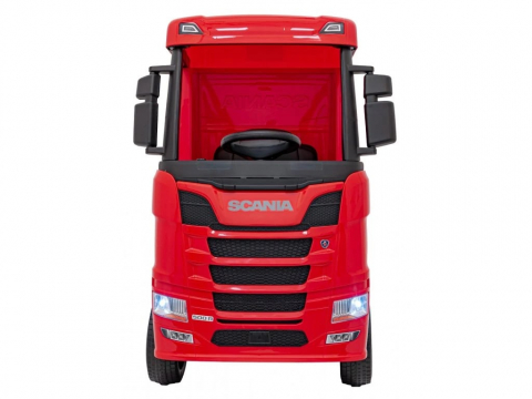 Camion electric pentru copii, SCANIA R-SERIES, tractiune 4x4, 180W, 12V 14Ah, echipare premium, rosu [12]