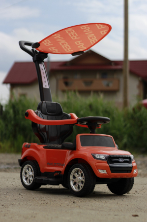 Licensed electric ride-on stroller for children Ford Ranger 3 in 1, standard equiped, orange [2]