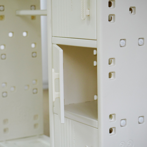 Organizer cabinet for the child's room, accessories included, HDPE material, multiple storage options, white [5]