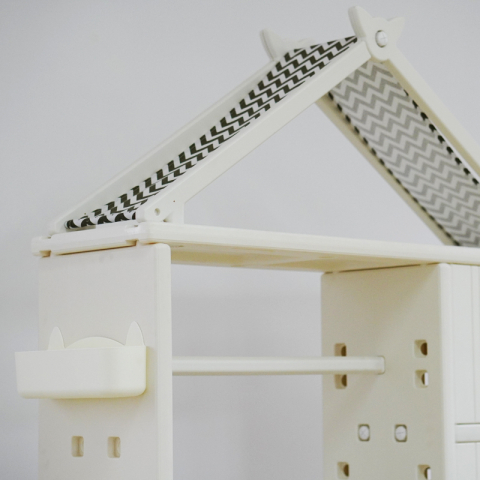 Organizer cabinet for the child's room, accessories included, HDPE material, multiple storage options, white [6]