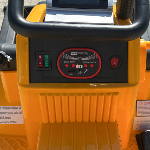 Electric ride-on excavator for children, model BJYT1066, 60W, 6V, remote control included, yellow [13]