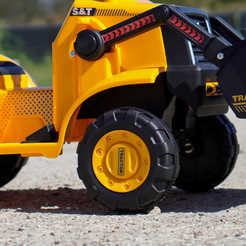 Electric ride-on excavator for children, model BJYT1066, 60W, 6V, remote control included, yellow [9]