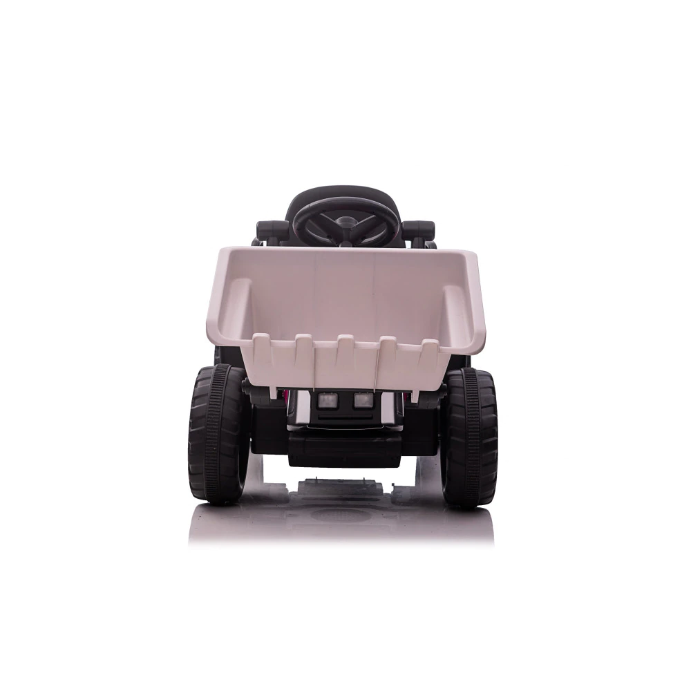 Excavator electric pentru copii cu remorca, Farm Traktor, 60W 12V RC, Bluetooth, verde [9]