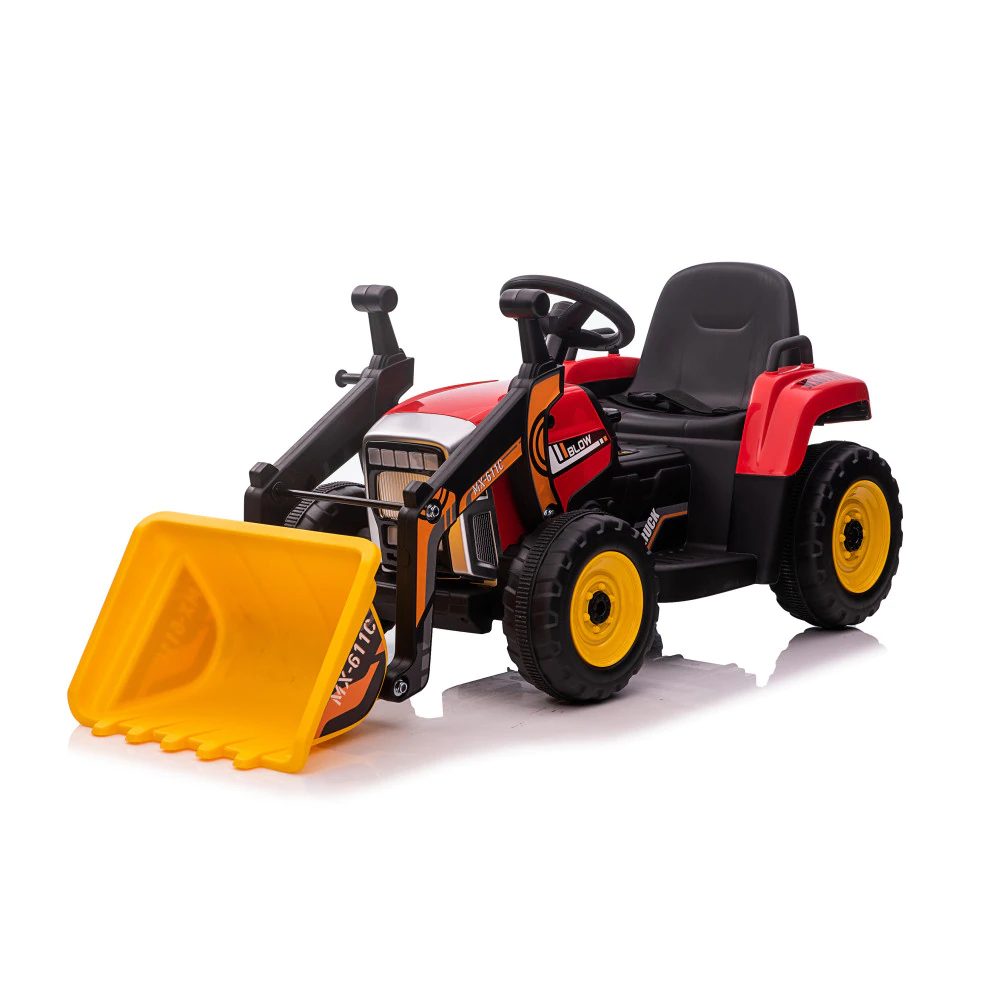 Ride on electric excavator with trailer for children, Farm Traktor 60W 12V RC, bluetooth, red [7]