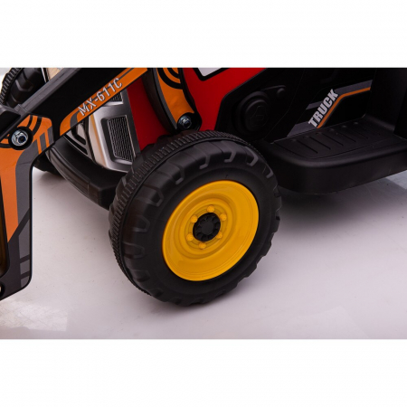 Ride on electric excavator with trailer for children, Farm Traktor 60W 12V RC, bluetooth, red [3]