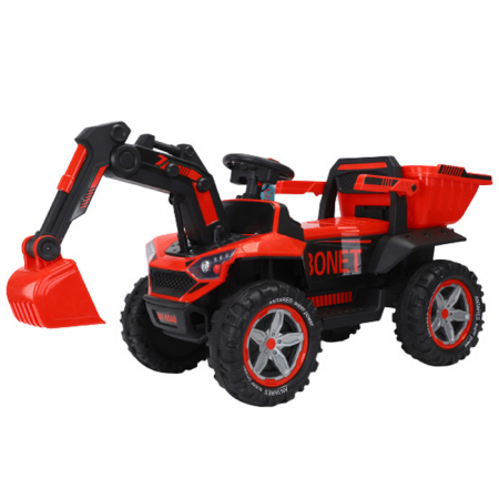 Special Ride on vehicles - Ride on excavator for children with electric tipper, 60W 12V, remote control, red