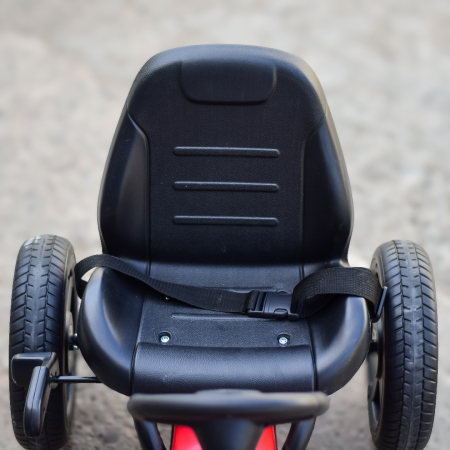GO Kart cu pedale Mercedes, roti cauciuc solid, scaun reglabil, centura de siguranta, rosu [14]