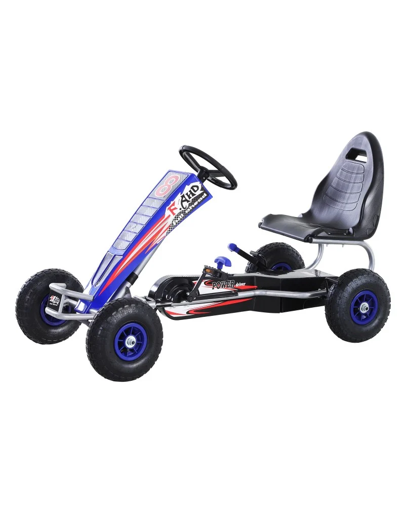 GO Kart with pedals, for 6-15 years, model F8-3, inflatable wheels, blue [22]