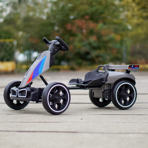 Go-Kart electric 3-7 ani, 70W, 12V 4.5Ah,  roti moi si telecomanda, gri [5]