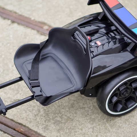 Go-Kart electric 3-7 ani, 70W, 12V 4.5Ah,  roti moi si telecomanda, negru [11]