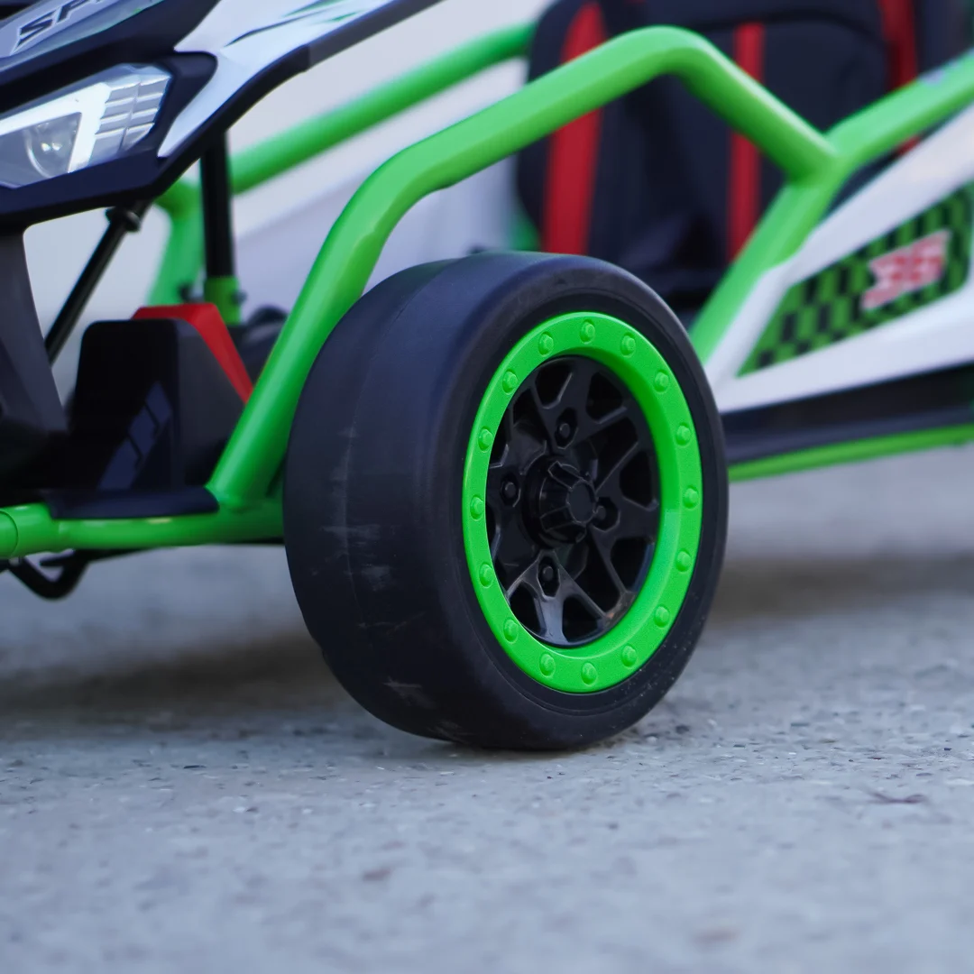 Go-Kart electric cu functie DRIFT, 4-8 ani, 300W, 24V 10Ah, scaun tapitat, verde [17]