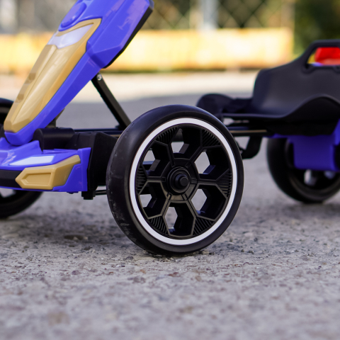 Go-Kart electric pentru copii 3-7 ani, 70W, 12V, cu roti moi si telecomanda inclusa, albastru [8]