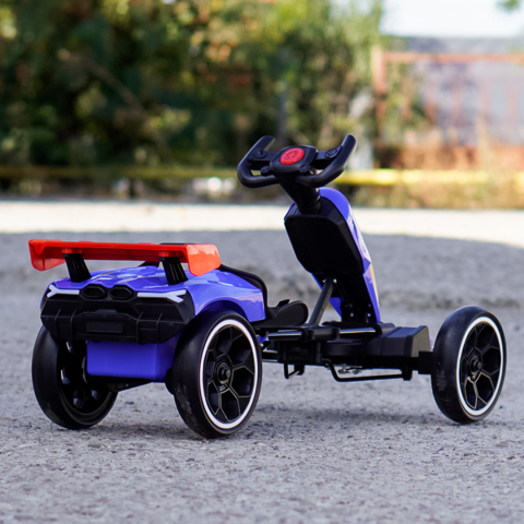 Go-Kart electric pentru copii 3-7 ani, 70W, 12V, cu roti moi si telecomanda inclusa, albastru [5]