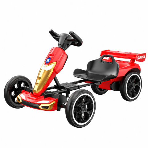 Masinute electrice - Go-Kart electric pentru copii 3-7 ani, 70W, 12V, cu roti moi si telecomanda inclusa, rosu