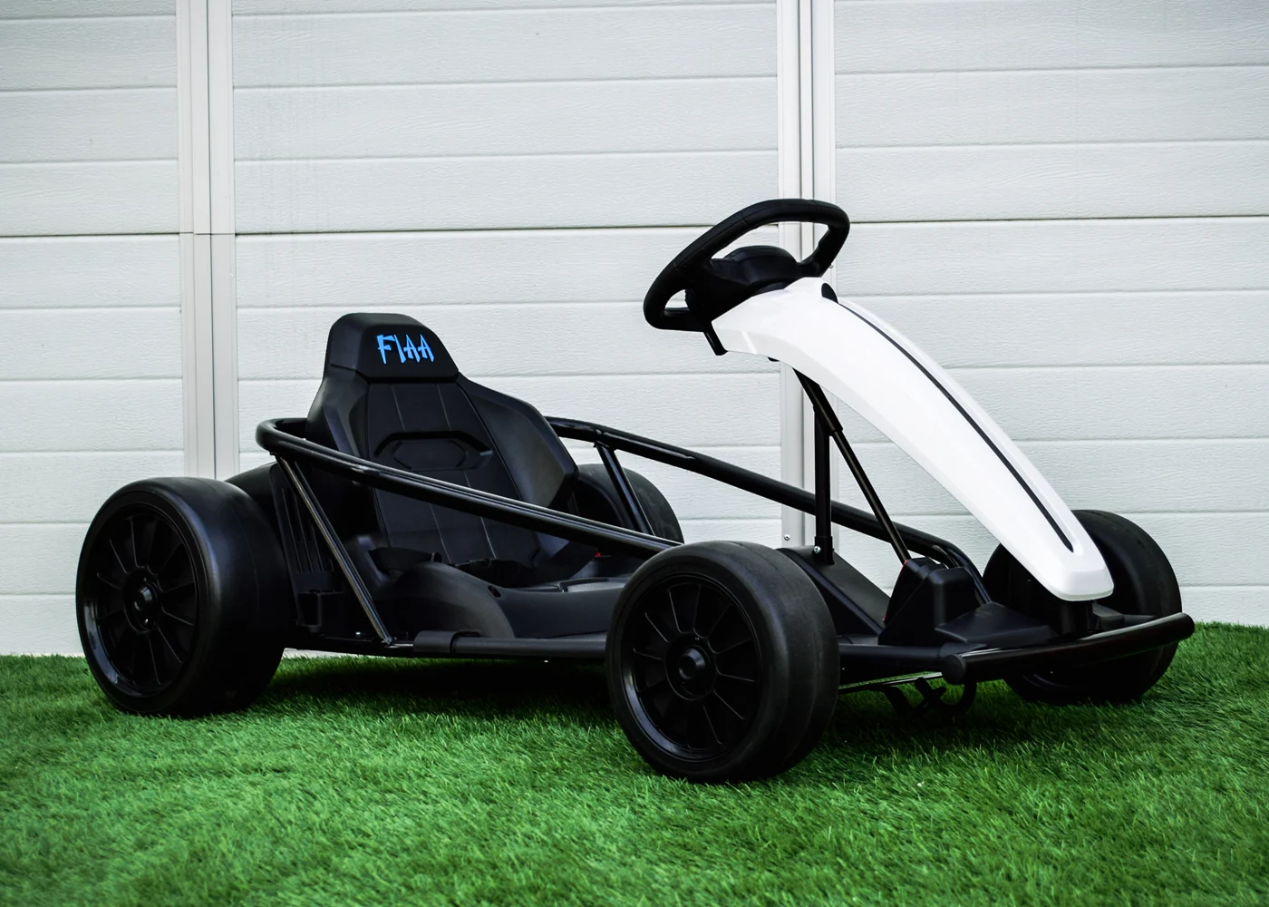 Electric ride-on kart for kids, 500W, 24V, soft wheels, drift function, white [2]