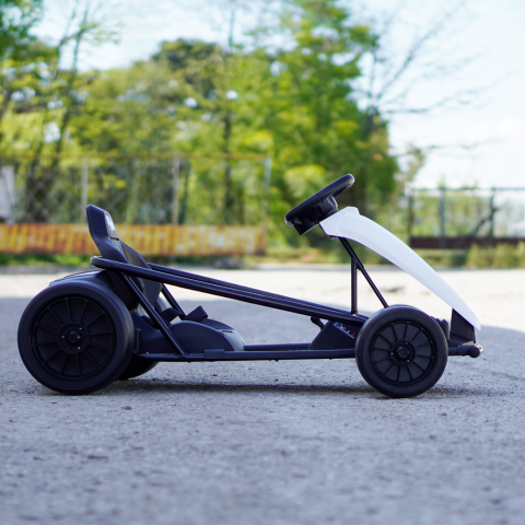 Electric ride-on kart for kids, 500W, 24V, soft wheels, drift function, white [3]