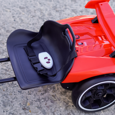 Go Kart pentru copii, 70W 12V, cu roti moi si telecomanda inclusa, rosu [8]