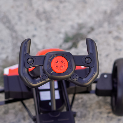 Go Kart pentru copii, 70W 12V, cu roti moi si telecomanda inclusa, rosu [9]