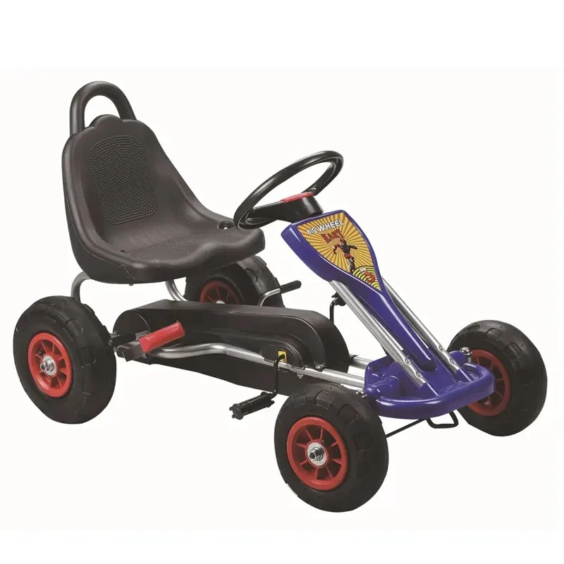 Special Ride on vehicles - Go-Kart with pedals A-05-1, for children 3-8 years, with inflatable wheels, blue