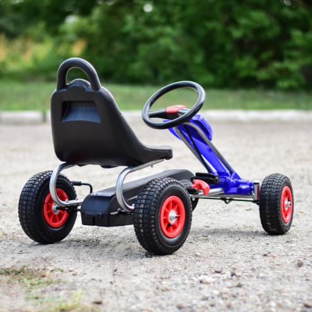 Go-Kart with pedals A-05-1, for children 3-8 years, with inflatable wheels, blue [7]