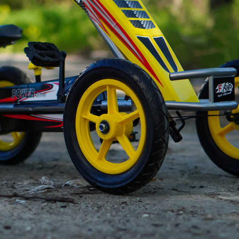 Kart cu pedale, pentru copii 6-15 ani, F8-1, roti Gonflabile 10 inch, galben [9]