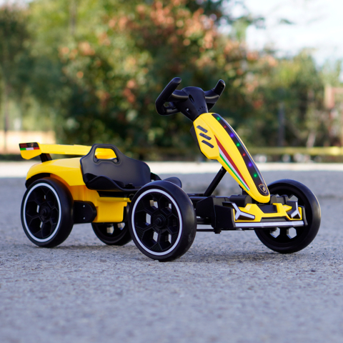Kart electric copii 3-7 ani, 70W, 12V 4.5Ah,  roti moi si telecomanda, galben [2]