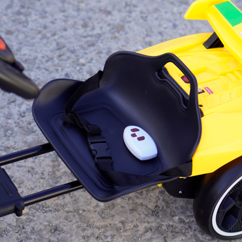 Kart electric copii 3-7 ani, 70W, 12V 4.5Ah,  roti moi si telecomanda, galben [10]