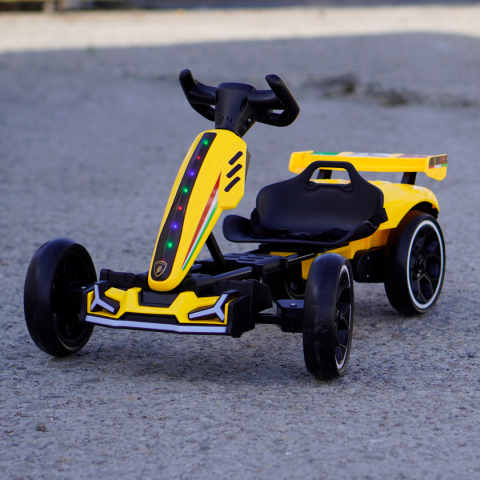 Kart electric copii 3-7 ani, 70W, 12V 4.5Ah,  roti moi si telecomanda, galben [9]