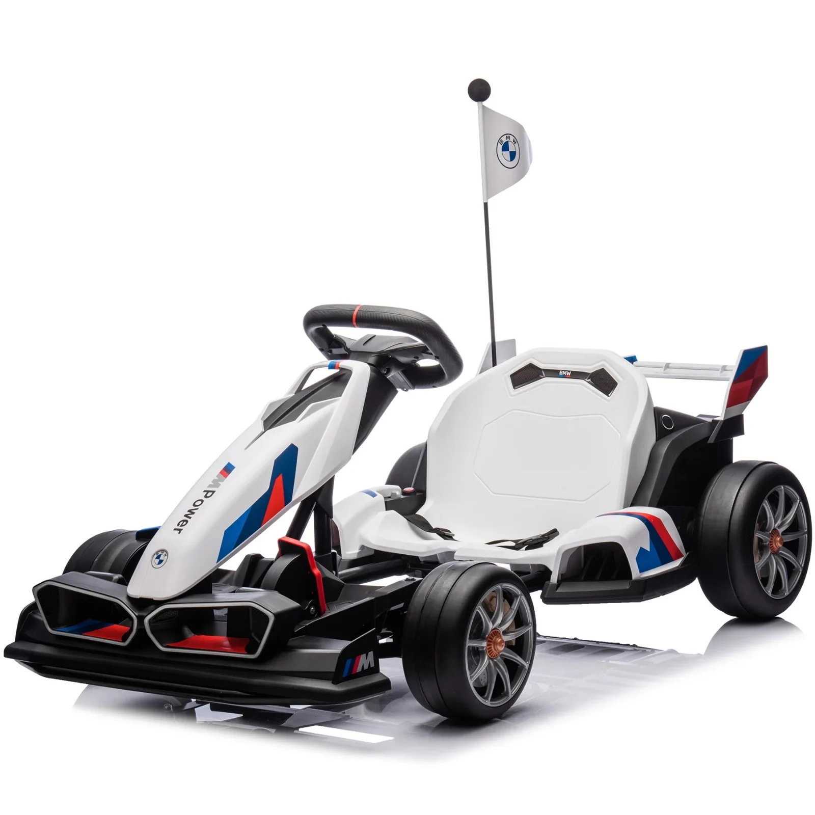 Electric Ride-On cars - Kids Electric Go-Kart BMW Motorsport, 500W Power, Adjustable Chassis, White