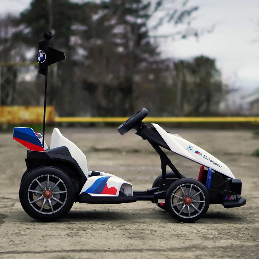 Kids Electric Go-Kart BMW Motorsport, 500W Power, Adjustable Chassis, White [5]