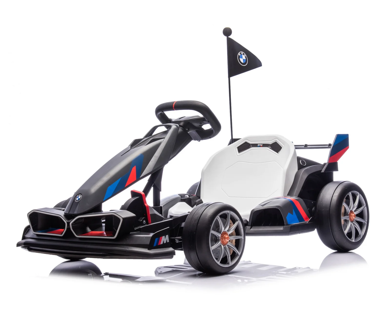Electric Ride-On cars - Kids Electric Go-Kart BMW Motorsport, 500W Power, Adjustable Chassis, gray