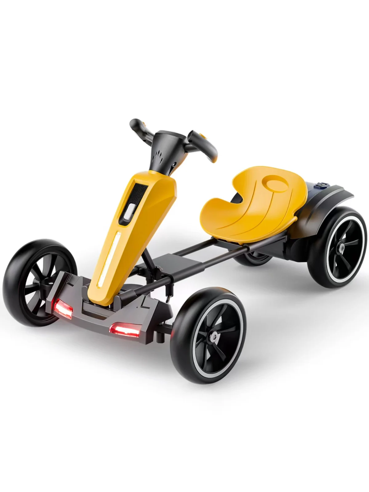Electric Ride-On cars - Electric GoKart V2 for Kids 3–7 Years, 12V 45W, Parental Control Remote, Bluetooth Music, Foldable Kids Go Kart, yellow