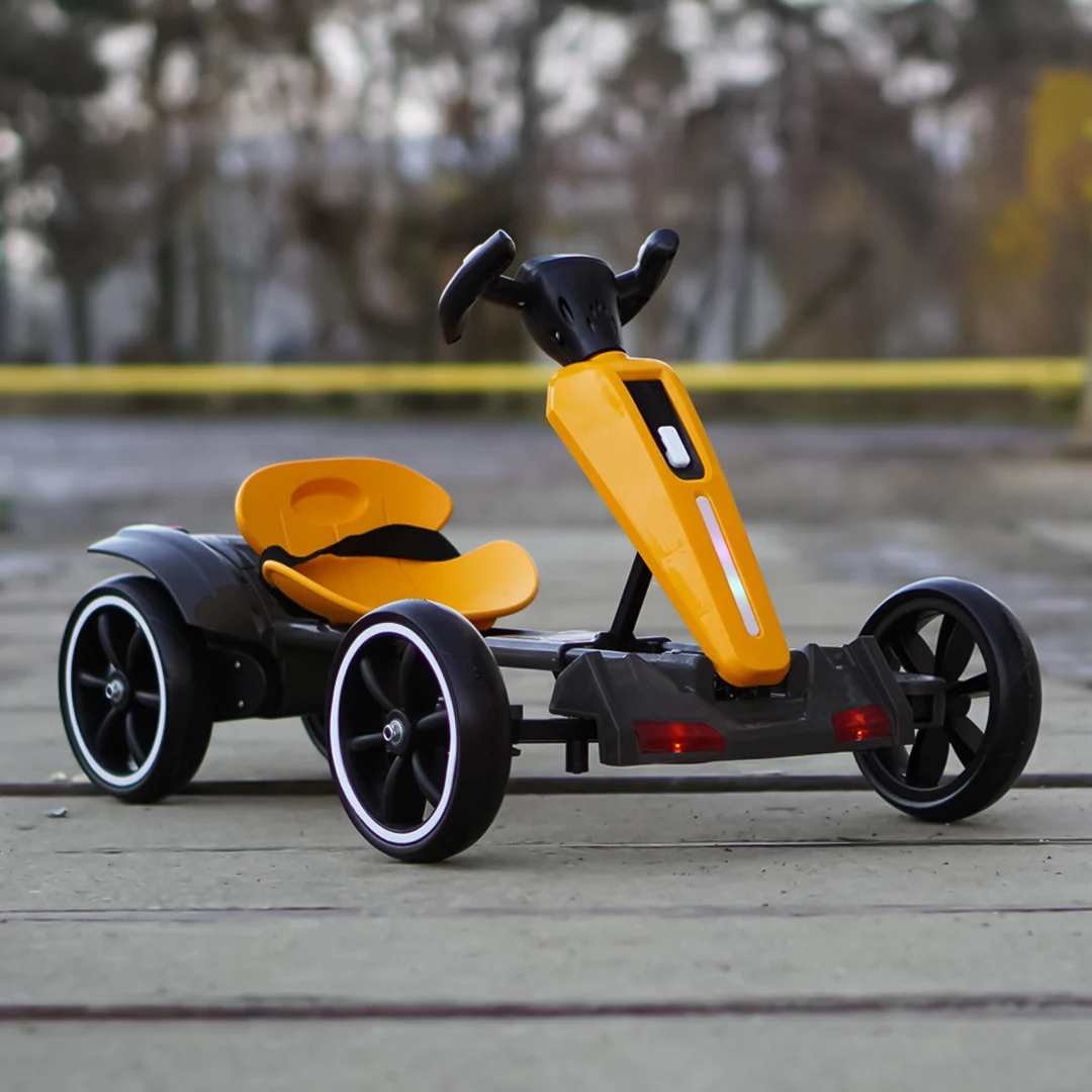 Electric GoKart V2 for Kids 3–7 Years, 12V 45W, Parental Control Remote, Bluetooth Music, Foldable Kids Go Kart, yellow [3]