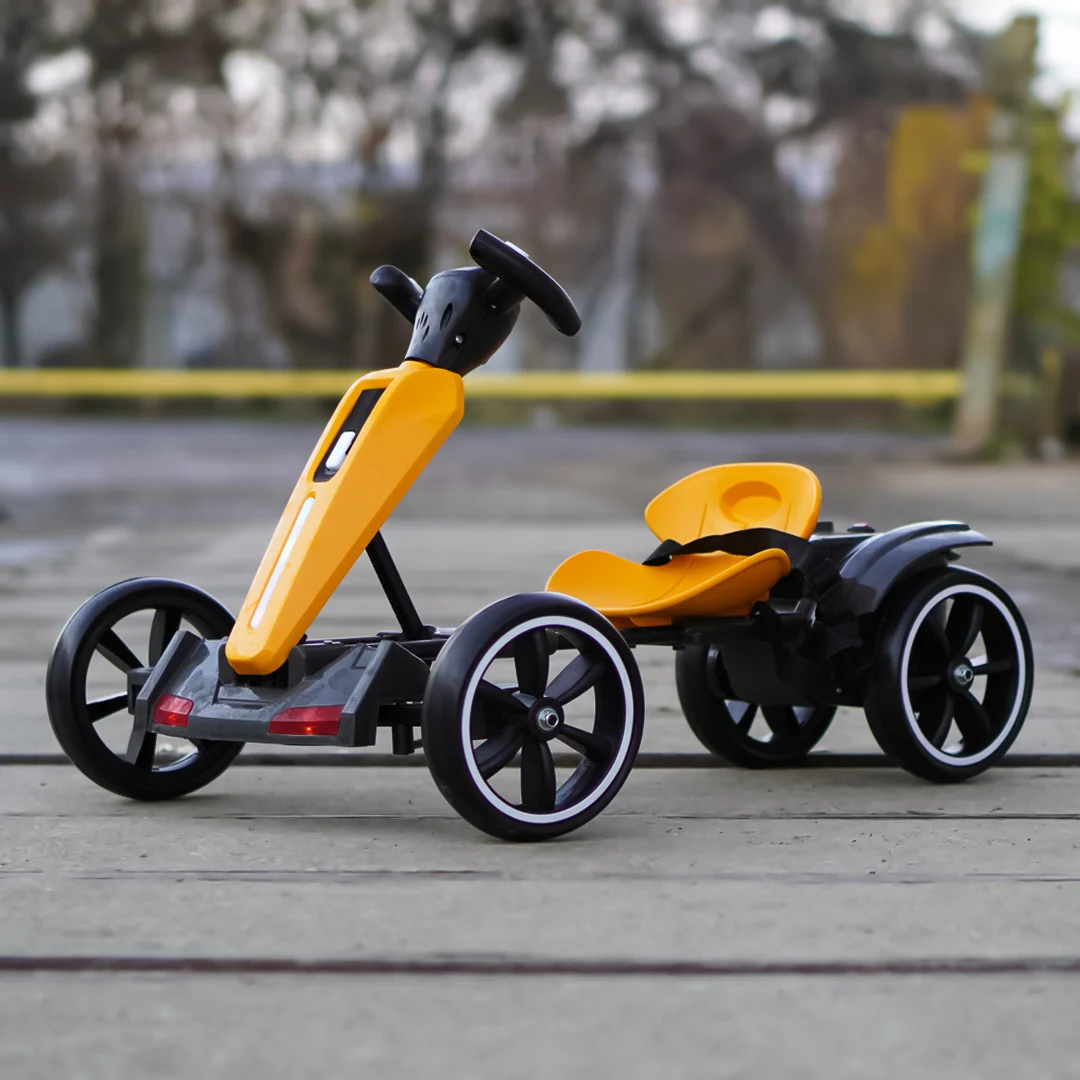 Electric GoKart V2 for Kids 3–7 Years, 12V 45W, Parental Control Remote, Bluetooth Music, Foldable Kids Go Kart, yellow [1]