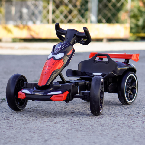 Kart electric, pentru copii 3-7 ani, 70W, 12V, cu roti moi si telecomanda inclusa, negru [1]
